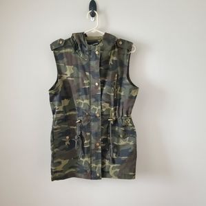 Zenana Outfitters Camouflage Hooded Vest